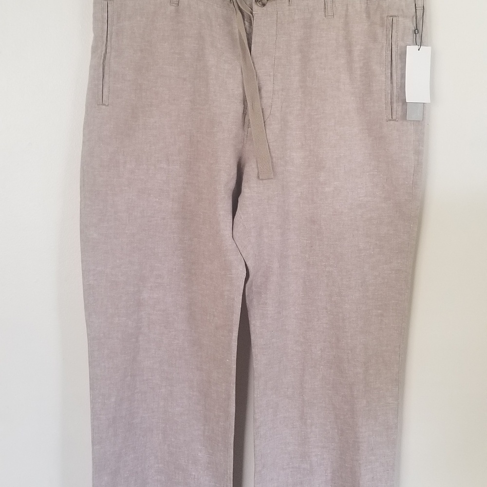 Perry Ellis Linen blend drawstring pants NWT 34x30